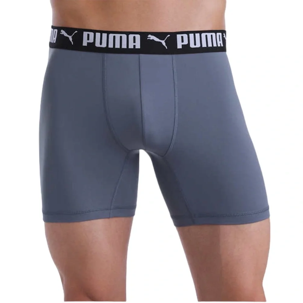 PUMA Men's Boxer Brief, 5 pack Size L, Black, Blue, Gray